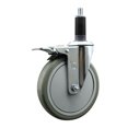 thumbnail image 1 of 6 Inch Gray Poly Swivel 1-1/8 Inch Expanding Stem Caster Total Lock Brake SCC, 1 of 2