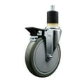 thumbnail image 1 of 6 Inch Gray Poly Swivel 1-7/8 Inch Expanding Stem Caster with Brake SCC, 1 of 2