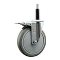 thumbnail image 1 of 6 Inch Gray Poly Swivel 3/4 Inch Expanding Stem Caster Total Lock Brake SCC, 1 of 2