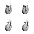 thumbnail image 1 of 6 Inch Gray Poly Swivel 3/4 Inch Square Stem Caster Set 2 Total Lock Brakes SCC, 1 of 2
