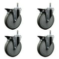 thumbnail image 1 of 6 Inch Gray Poly Swivel 7/16 Inch Grip Ring Stem Caster Set with Brake, 1 of 2