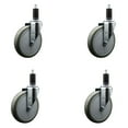 thumbnail image 1 of 6 Inch Gray Poly Wheel Swivel 1-1/4 Inch Expanding Stem Caster Set SCC, 1 of 2