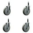 thumbnail image 1 of 6 Inch Gray Poly Wheel Swivel 3/4 Inch Expanding Stem Caster Set SCC, 1 of 2