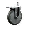 thumbnail image 1 of 6 Inch Gray Poly Wheel Swivel 7/16 Inch Stem Caster with Total Lock Brake, 1 of 2