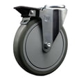 thumbnail image 1 of 6 Inch Gray Poly Wheel Swivel Bolt Hole Caster with Posi Lock Brake SCC, 1 of 2