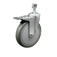 thumbnail image 1 of 6 Inch Gray Polyurethane Wheel Swivel ½ Inch Stem Caster with Total Lock Brake, 1 of 2
