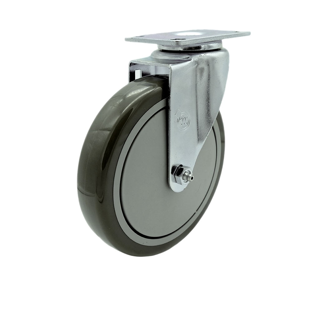 6 Inch Gray Polyurethane Wheel Swivel Top Plate Caster Service Caster Brand