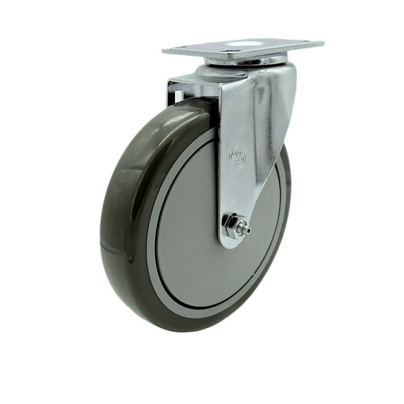 6 Inch Gray Polyurethane Wheel Swivel Top Plate Caster Service Caster Brand