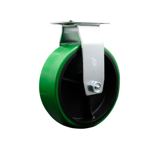 6 Inch Green Poly on Cast Iron Wheel Rigid Caster with Ball Bearing SCC