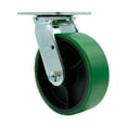 thumbnail image 1 of 6 Inch Green Poly on Cast Iron Wheel Swivel Caster with Roller Bearing SCC, 1 of 2