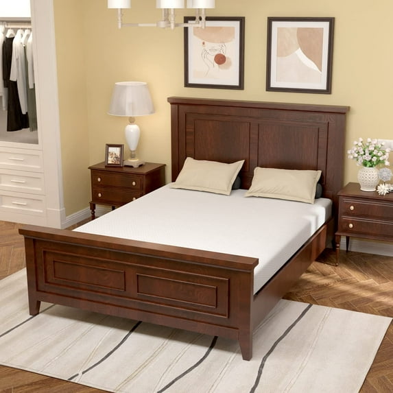 PayLessHere 6 Inch Queen Size Green Tea Mattress,Medium-Firm,White