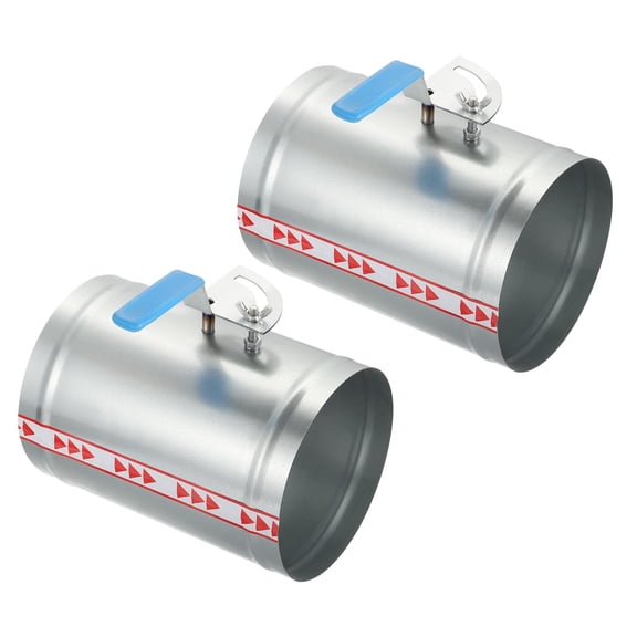 6 Inch HVAC Duct Damper Manual Volume Backdraft Damper Airflow Ducting Control Valve Silver/Blue, 2 Pcs