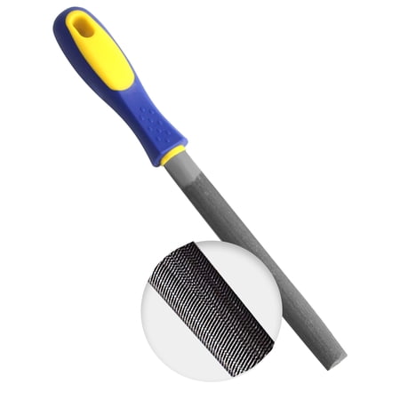 6 Inch Half-Round Hand File with High Carbon Hardened Steel, Ergonomic Grip, Plastic Non-Slip Handle, Suitable for Wood, Plastic, Metal, Model, 3D-print, etc.