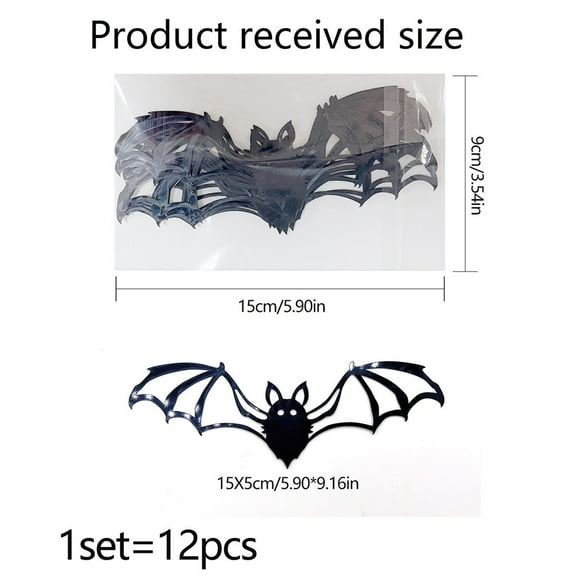 6 Inch Halloween Felt Wall Decals - Set of 3D Bat & Butterfly Decor for Bedroom, Bathroom Mirror, Haunted House Party Backdrop