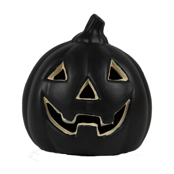 6 Inch, Halloween Pumpkin Light Decorations Outdoor Indoor Battery Operated,Battery Operated Lighted Halloween Pumpkin Decorations Party Favor Gifts (Black)