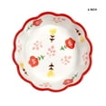 thumbnail image 1 of 6 Inch Hand Painted Flower Pattern Ceramic Bowl Wavy Edge, 1 of 11