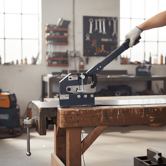 6-Inch Hand Plate Metal Shear - Manual Bench Mount Shear Cutter for 1/4" Steel Sheet, Bar & Rod, High Leverage Design with Steel Frame & Spring, Workshop, Garage & Metalworking Tool