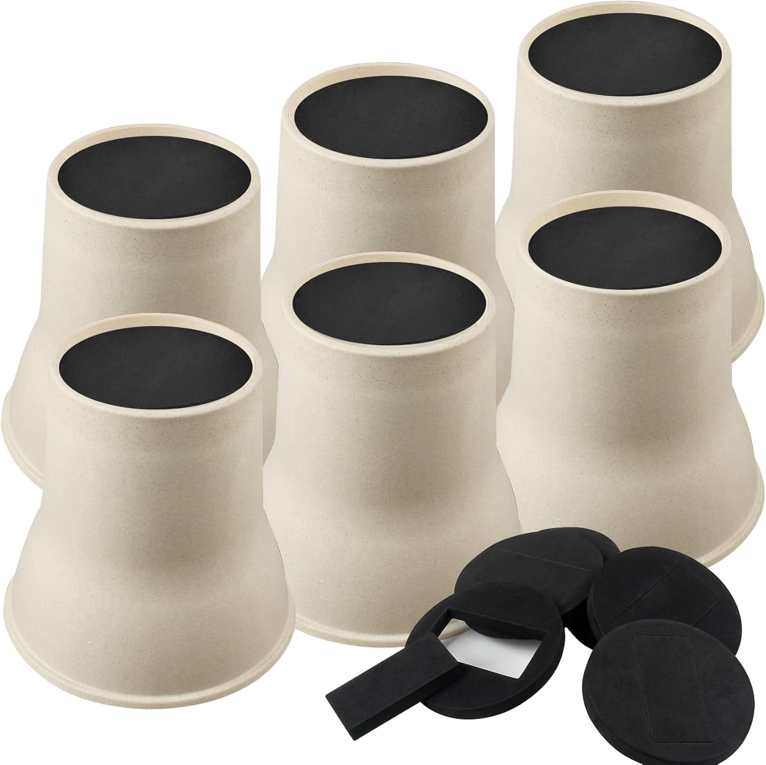 6 Inch Heavy Duty Bed Risers 6 Pack, Furniture Risers with Caster Pads ...