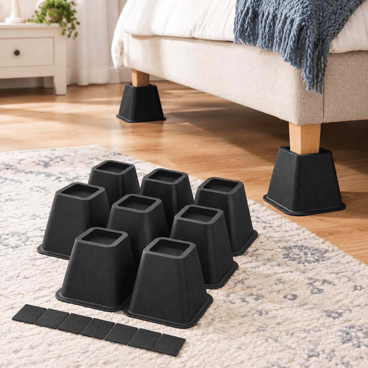6 Inch Heavy Duty Bed Risers Niture For Desk Chair Table Or Sofa Couch ...