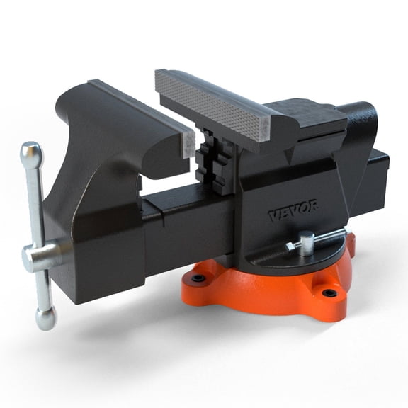 6 Inch Heavy Duty Bench Vise 360 Degree Swivel Base with Anvil Bolts Nuts for Drilling Pipe Cutting