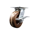 thumbnail image 1 of 6 Inch Heavy Duty High Temp Phenolic Caster with Roller Bearing and Brake SCC, 1 of 2