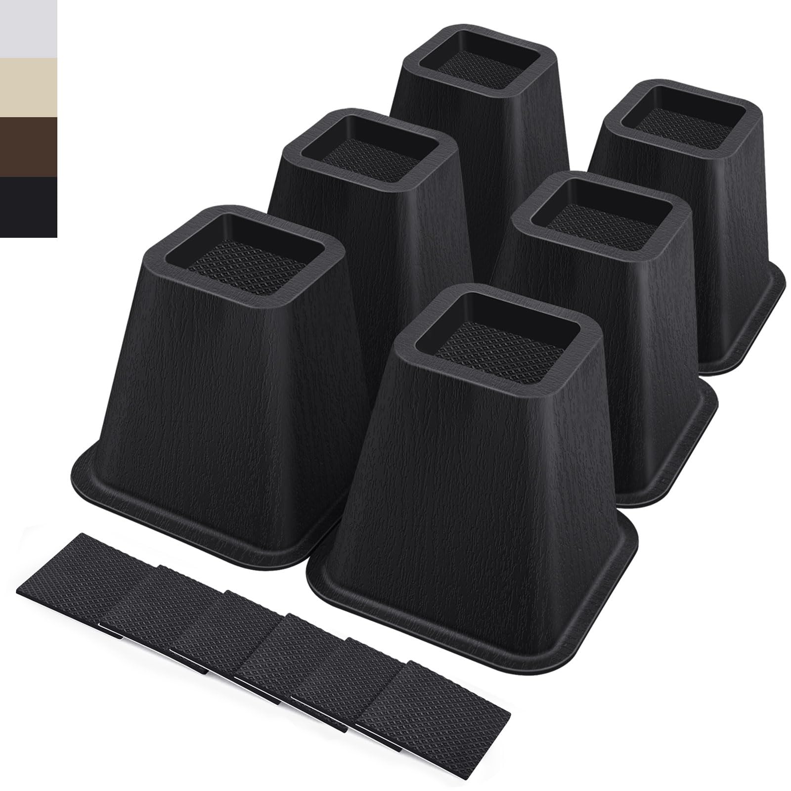 Lifting Risers 6 Inch Heavy Duty Lift Risers for Furniture, 2200 lbs Capacity per Leg ...