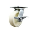 thumbnail image 1 of 6 Inch Heavy Duty Nylon Caster with Ball Bearing and Brake Service Caster, 1 of 2