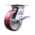 thumbnail image 1 of 6 Inch Heavy Duty Poly on Aluminum Caster with Roller Bearing and Brake SCC, 1 of 2