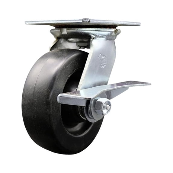 6 Inch Heavy Duty Polyolefin Caster with Ball Bearing and Brake Service Caster