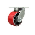 thumbnail image 1 of 6 Inch Heavy Duty Red Poly on Cast Iron Wheel Swivel Caster with Swivel Lock, 1 of 2