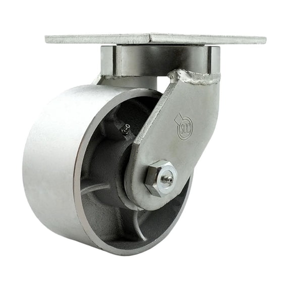 6 Inch Heavy Duty Red Semi Steel Cast Iron Wheel Swivel Caster with Swivel Lock