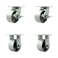 thumbnail image 1 of 6 Inch Heavy Duty Semi Steel Cast Iron Caster Set 2 Swivel Lock/Brake 2 Rigid, 1 of 2