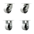 thumbnail image 1 of 6 Inch Heavy Duty Semi Steel Cast Iron Caster Set 2 Swivel Locks 2 Rigid SCC, 1 of 2
