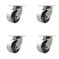thumbnail image 1 of 6 Inch Extra Heavy Duty Semi Steel Cast Iron Wheel Swivel Caster Set of 4 SCC, 1 of 2