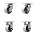 thumbnail image 1 of 6 Inch Heavy Duty Semi Steel Cast Iron Wheel Caster Set 2 Swivel 2 Rigid SCC, 1 of 2