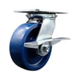thumbnail image 1 of 6 Inch Heavy Duty Solid Poly Caster with Roller Bearing and Brake Service Caster, 1 of 2