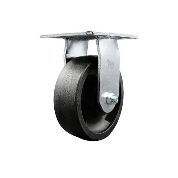 6 Inch Heavy Duty Top Plate Glass Filled Nylon Rigid Caster with Ball Bearing