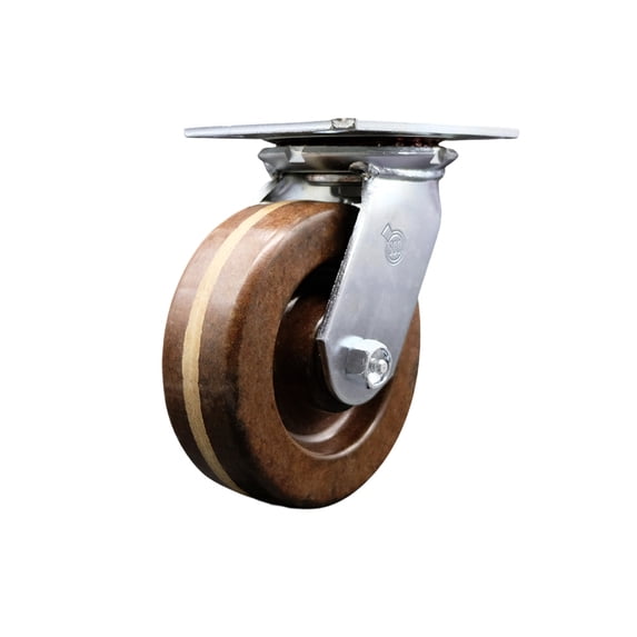 6 Inch Heavy Duty Top Plate High Temp Phenolic Swivel Caster with Roller Bearing