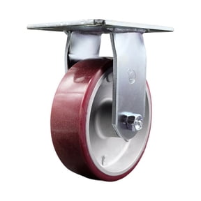 6 Inch Heavy Duty Top Plate Poly on Aluminum Rigid Caster with Roller Bearing