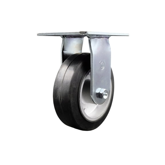 6 Inch Heavy Duty Top Plate Rubber on Aluminum Rigid Caster with Roller Bearing