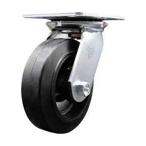 6 Inch Heavy Duty Top Plate Rubber on Steel Swivel Caster with Roller Bearing