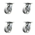 thumbnail image 1 of 6 Inch Heavy Duty V Groove Semi Steel Caster Set with Roller Bearings Set of 4, 1 of 2