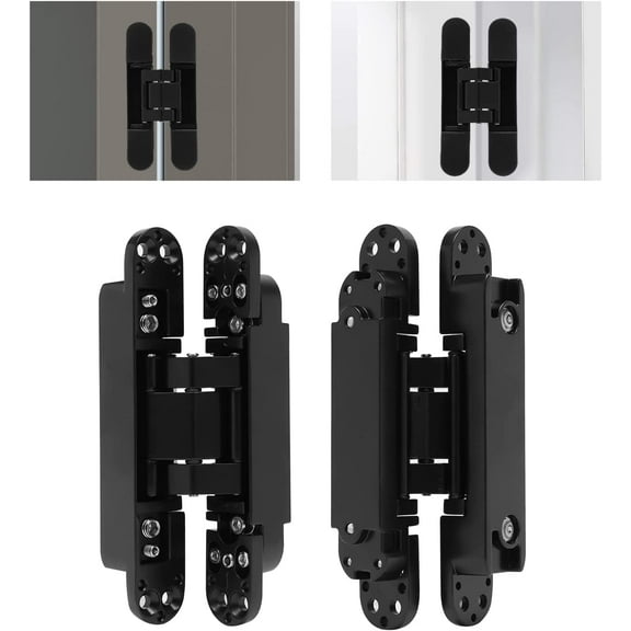 6 Inch Hidden Door Hinges Invisible Hinges Concealed Hinges Zinc Alloy 180 Degree Swing Hinge 3 Way Adjustable Butt Hinge Set of 2