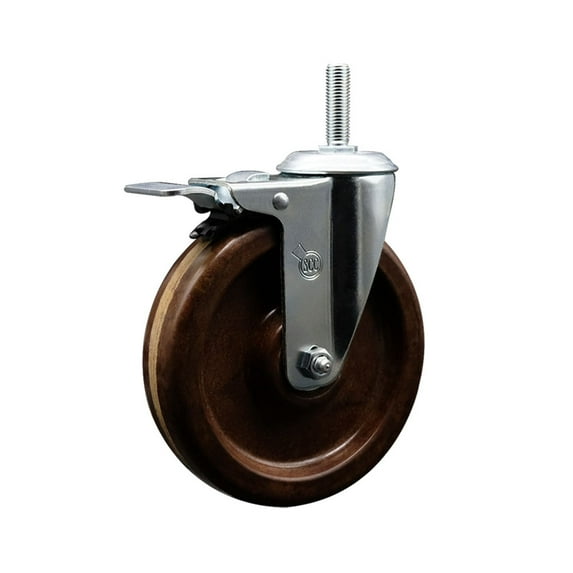 6 Inch High Temp Phenolic 3/4 Inch Stem Caster with Total Lock Brake SCC