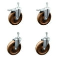 thumbnail image 1 of 6 Inch High Temp Phenolic Swivel 10mm Stem Caster Set 2 Total Lock Brake SCC, 1 of 2