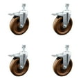 thumbnail image 1 of 6 Inch High Temp Phenolic Swivel ½ Inch Stem Caster Set with Total Lock Brake, 1 of 2
