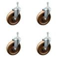 thumbnail image 1 of 6 Inch High Temp Phenolic Wheel Swivel 12mm Threaded Stem Caster Set SCC, 1 of 2