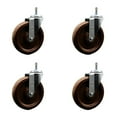 thumbnail image 1 of 6 Inch High Temp Phenolic Wheel Swivel 7/16 Inch Grip Ring Stem Caster Set SCC, 1 of 2