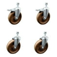 thumbnail image 1 of 6 Inch High Temp Phenolic Wheel Swivel ½ Inch Stem Caster Set 2 Total Lock Brake, 1 of 2