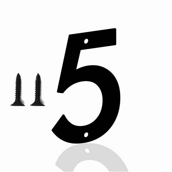 6 Inch House Numbers Letters, Black House Address Letters, Outdoor Mailbox Numbers, Modern Metal Address Number Letter for Homes, Apartments, Farms, Outside (5)